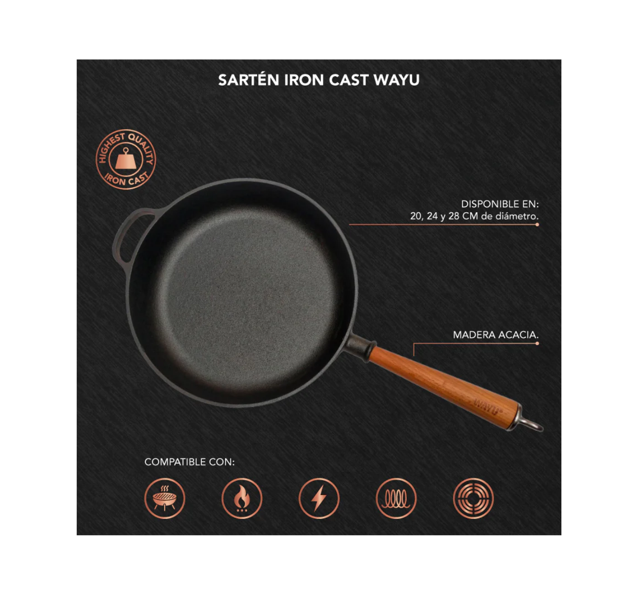 SARTÉN IRON CAST WAYU 20 CM - Imagen 2
