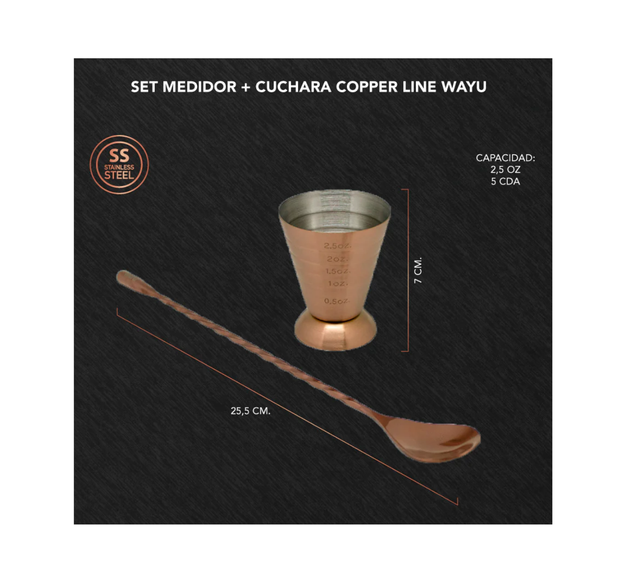 SET MEDIDOR + CUCHARA COPPER LINE WAYU - Imagen 3