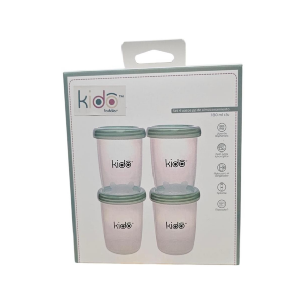 Set 4 vasos pp de alimentacion 180 ml Kido Toddler