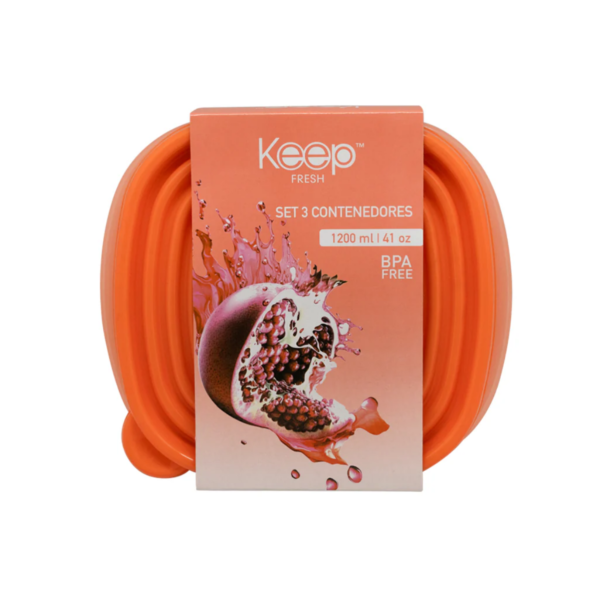 HERMETICOS APILABLES PP 3 PCS 1,2L KEEP