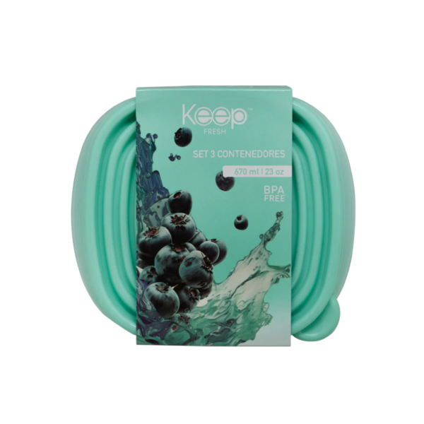 HERMETICOS APILABLES PP 3 PCS 670 ML KEEP