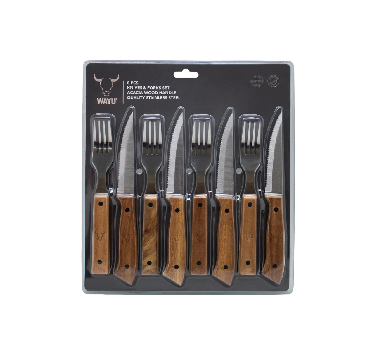 SET CUCHILLOS Y TENEDORES PRM 8 PCS WAYU