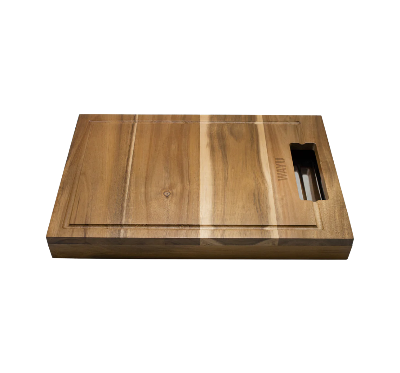 TABLA MADERA BANDEJA DE ACERO WAYU