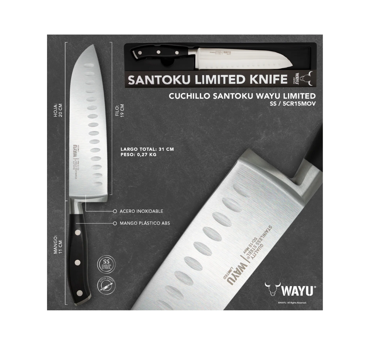 CUCHILLO SANTOKU WAYU LIMITED - Imagen 4