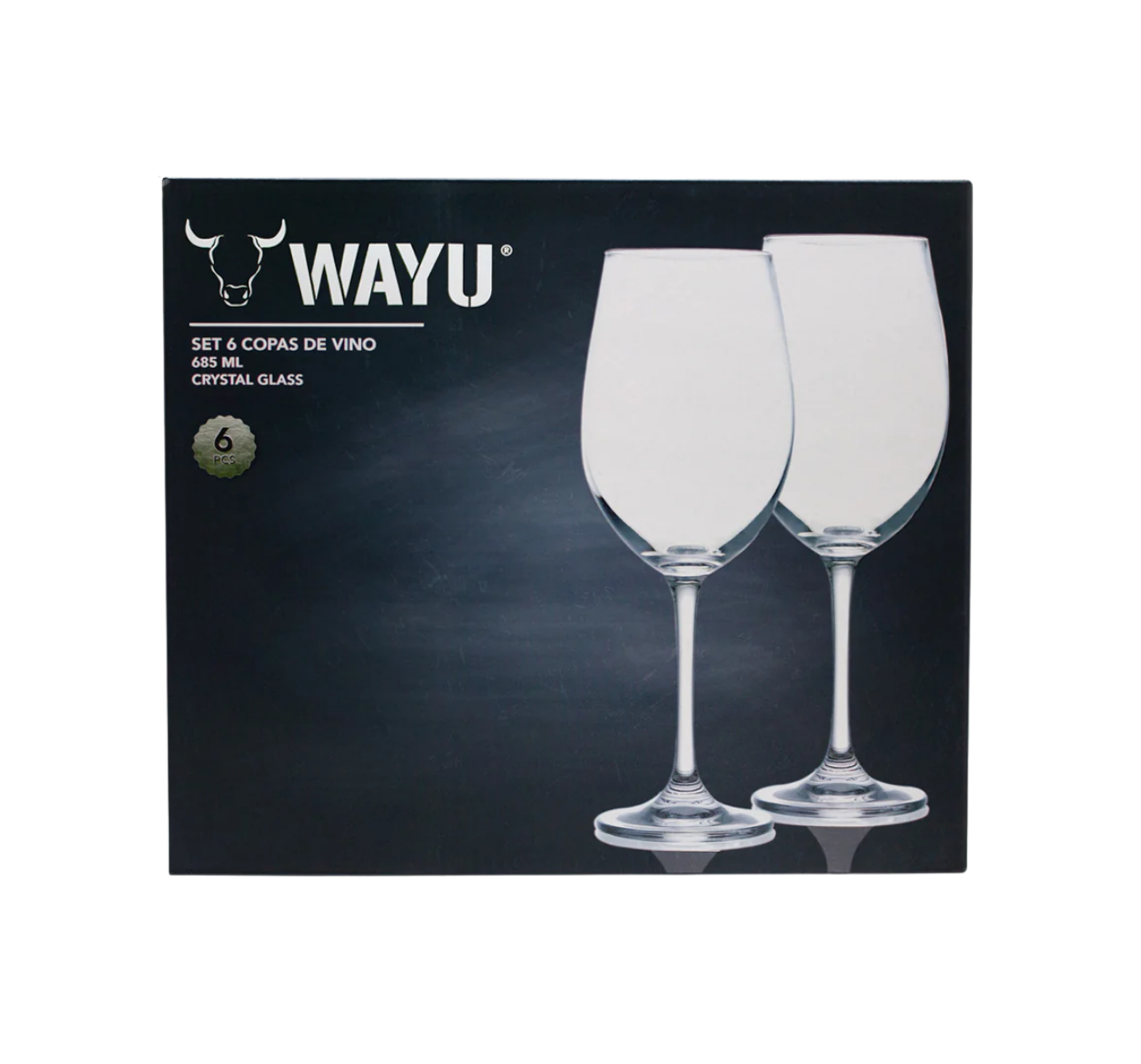 SET 6 COPAS CRISTAL VINO WAYU - Imagen 2