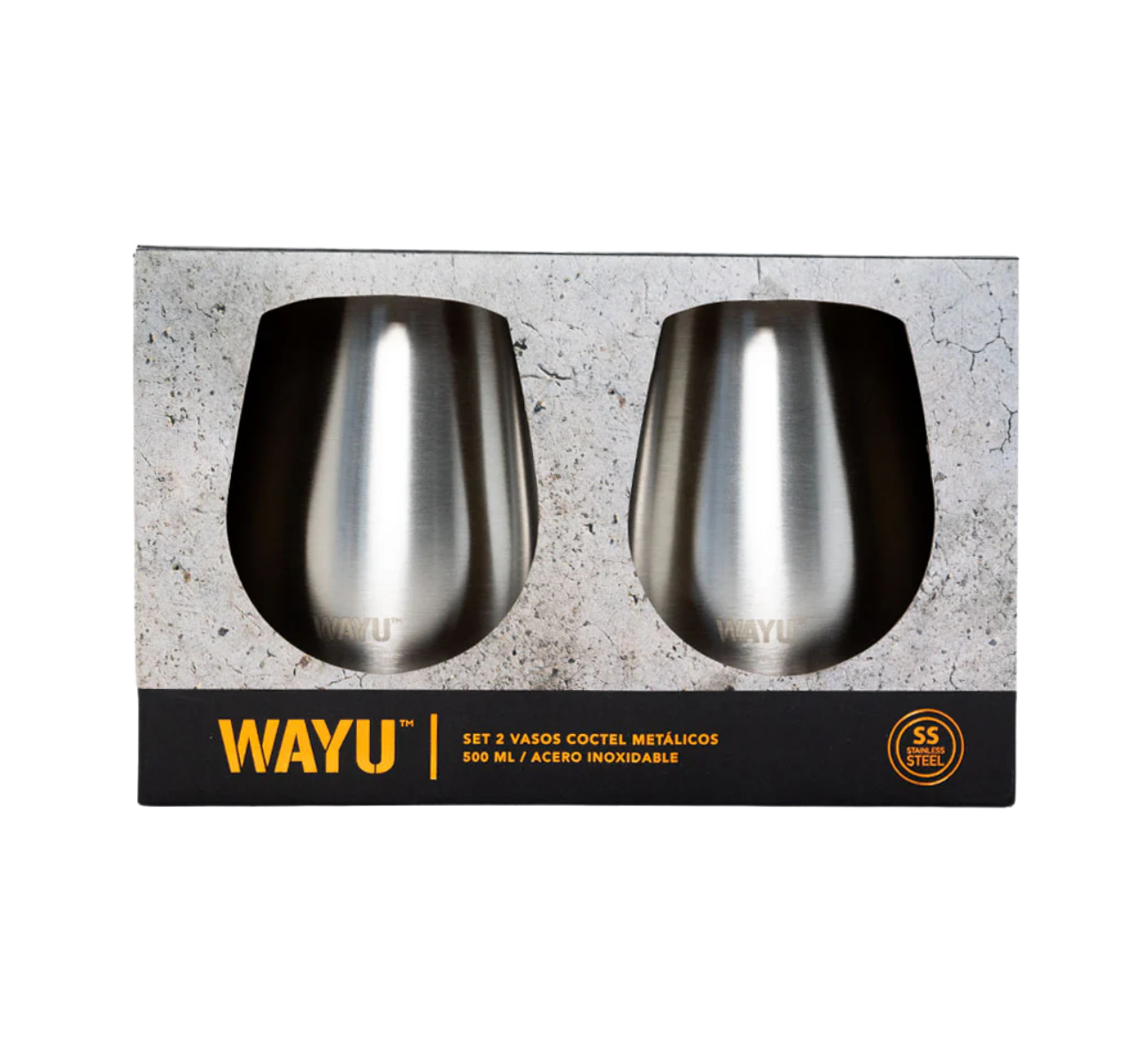 SET 2 VASOS COCTEL METALICOS WAYU - Imagen 2