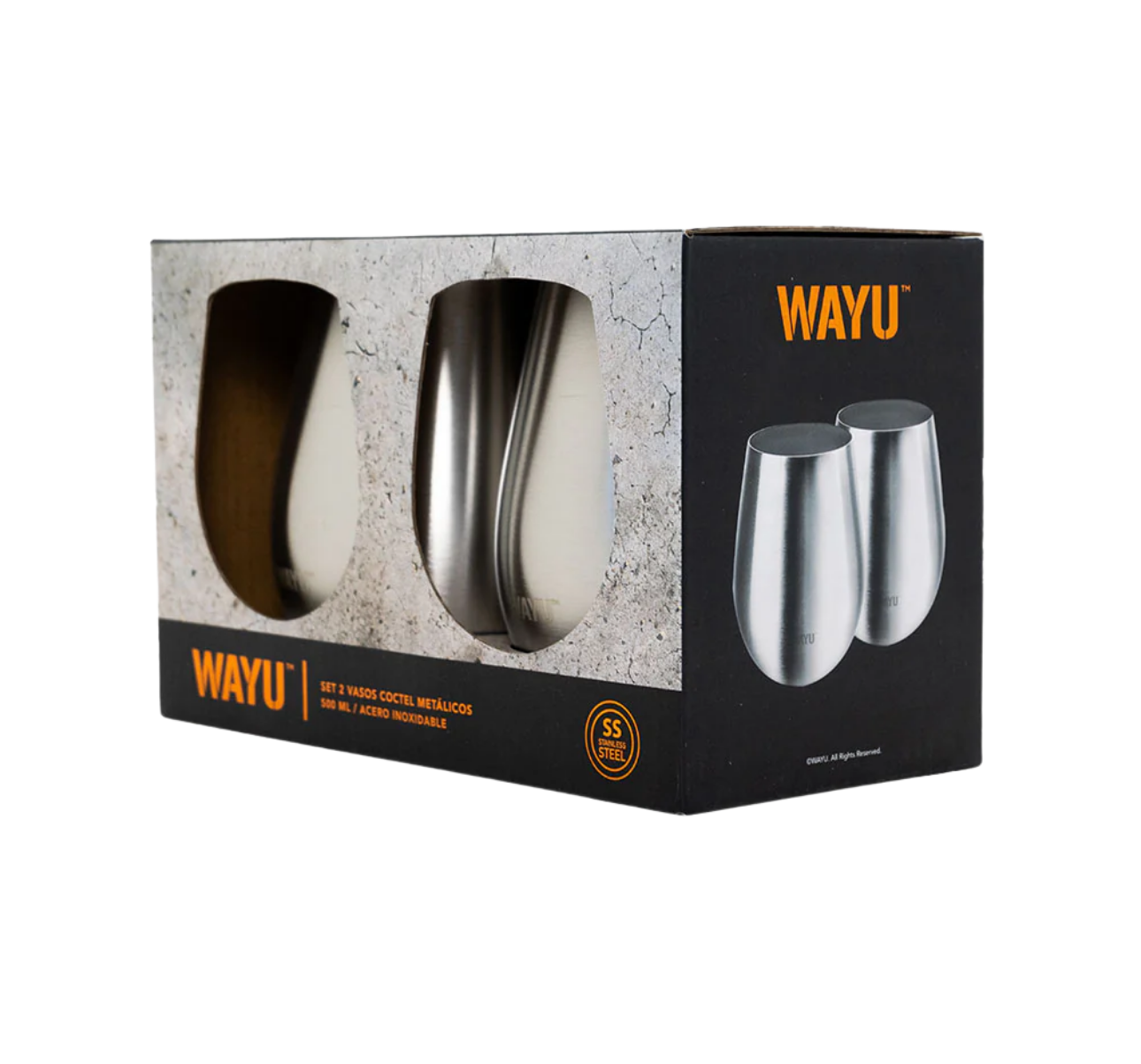 SET 2 VASOS COCTEL METALICOS WAYU - Imagen 3