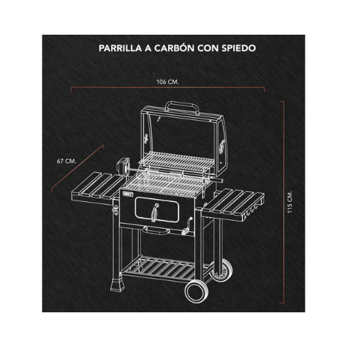 PARRILA A CARBON CON SPIEDO WAYU - Imagen 3