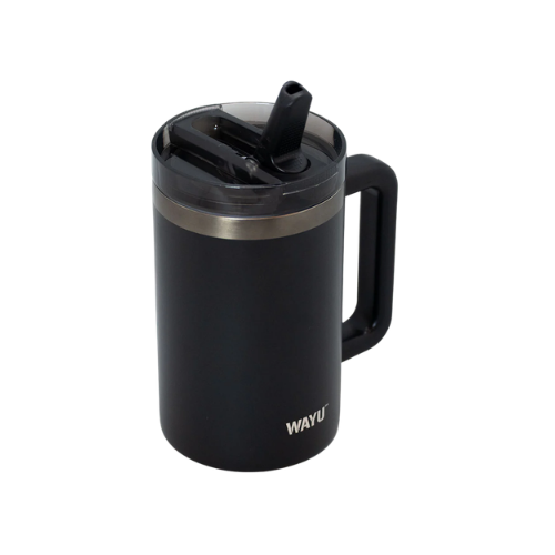 MUG 650ML BLACK INSULATED MATTE WAYU - Imagen 2