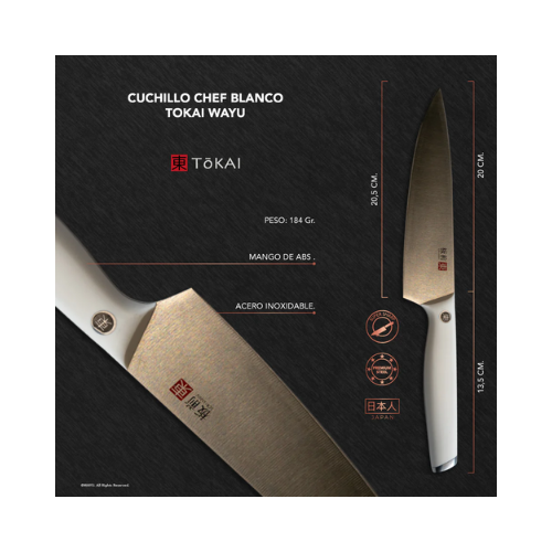 CUCHILLO CHEF BLANCO TOKAI - Imagen 3