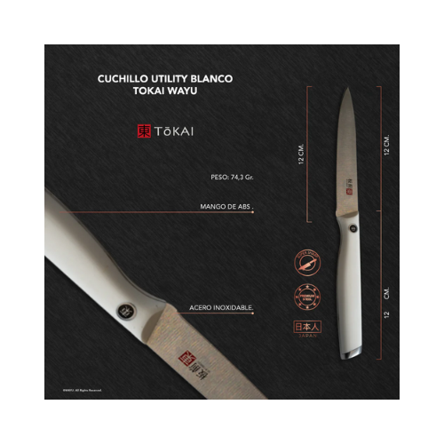 CUCHILLO UTILITY BLANCO TOKAI - Imagen 3