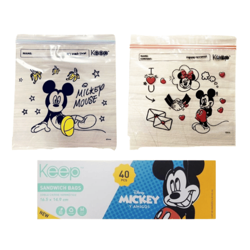 Bolsa Reutilizable Disney M 40 unidades – Doble cierre hermético